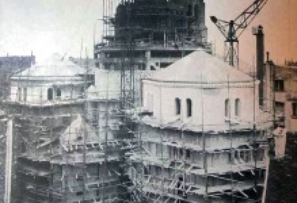 Photographie des dômes en cours de construction (© AHAP, 1D-3D).