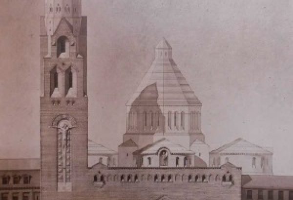 É. Bois, projet pour l'église de Chaillot, v.1928 (© AHAP, 1D-3D).